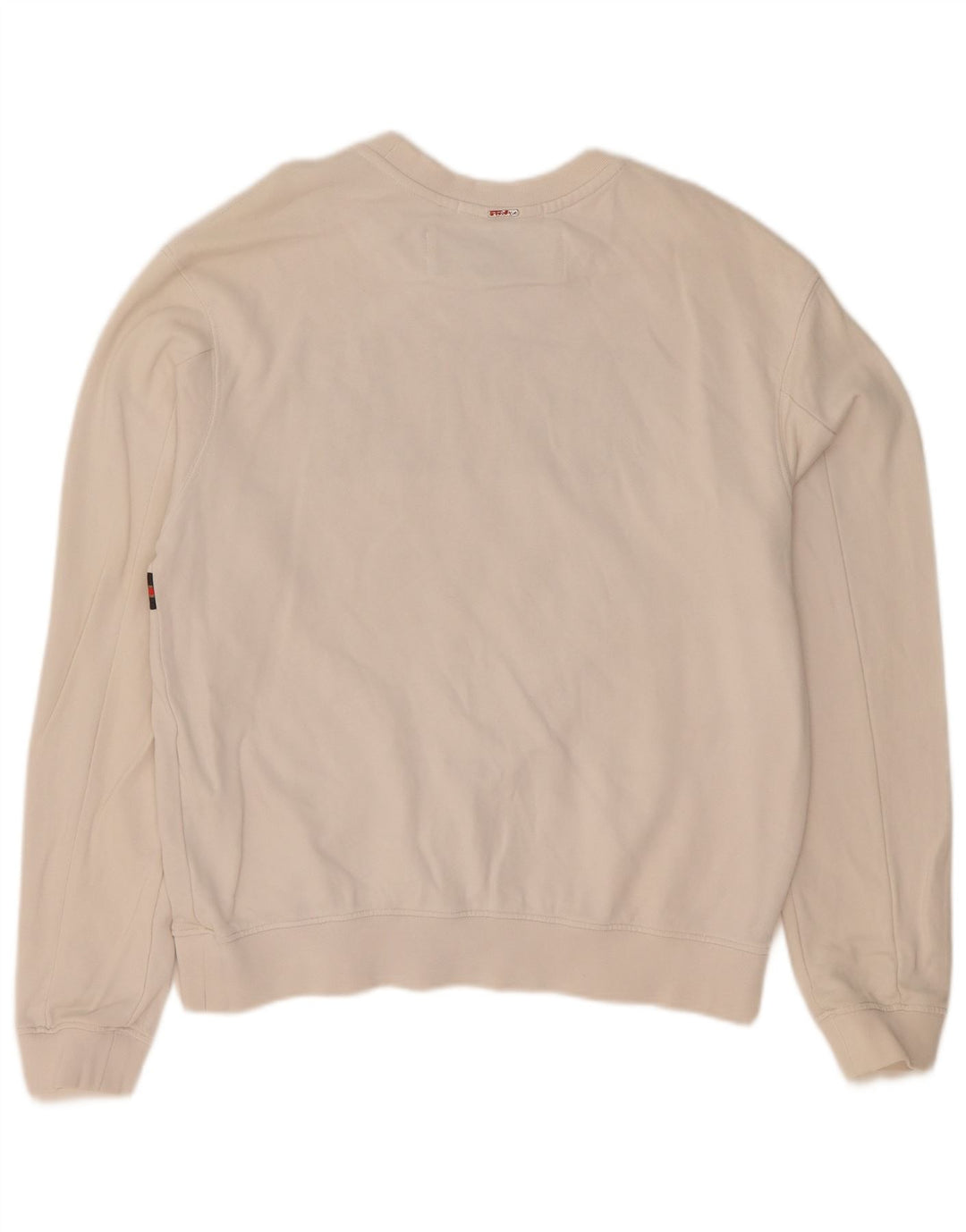 Replay Dame Grafisk Sweatshirt Jumper UK 14 Medium Hvid Bomuld