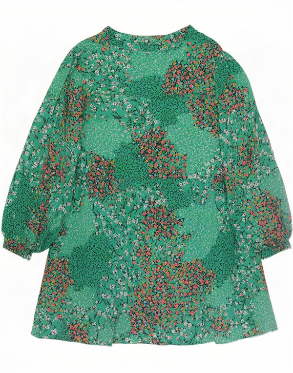 Marks & Spencer Dame Langærmet Tiered Dress UK 18 XL Grøn blomster