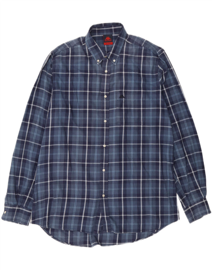 Kappa herre flannel skjorte 2XL marineblå ternet