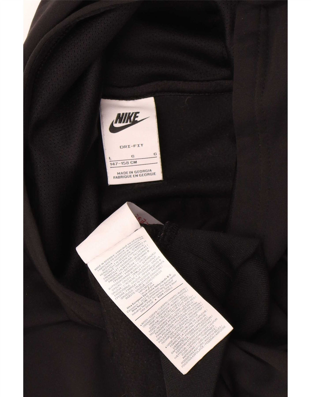 Nike drenge grafisk hættetrøje 12-13 år stor sort polyester