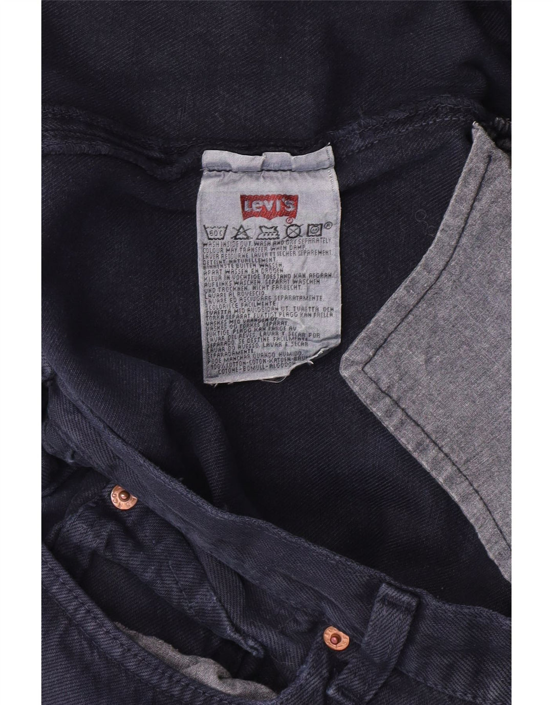 Levi's Herre 501 Straight Jeans W33 L30 Marineblå Bomuld