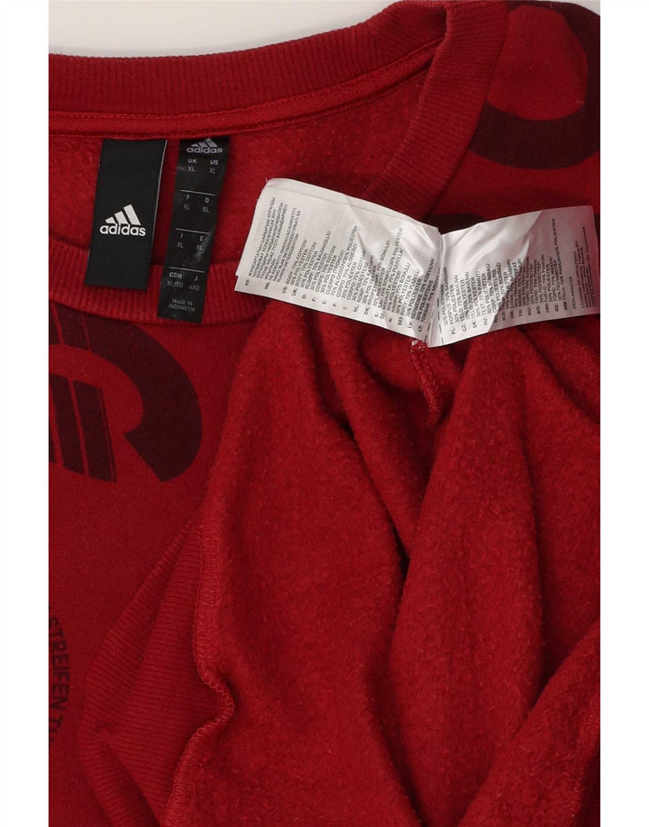 Adidas grafisk sweatshirt til mænd XL rød bomuld