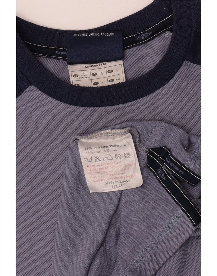 Umbro Herre T-Shirt Top Stor Blå Colourblock Polyester