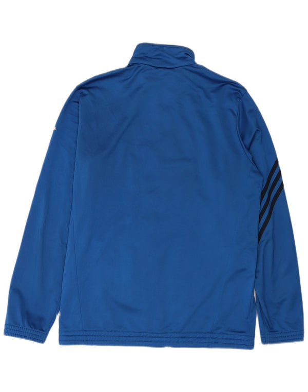 Adidas Mens Tracksuit Top Jacket UK 42/44 Large Blue Colourblock Polyester