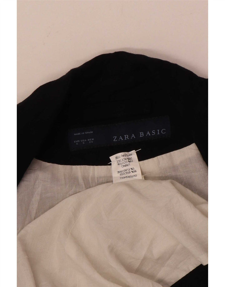 Zara Dame 1 Knap Blazer Jacket UK 10 Small Black Viscose