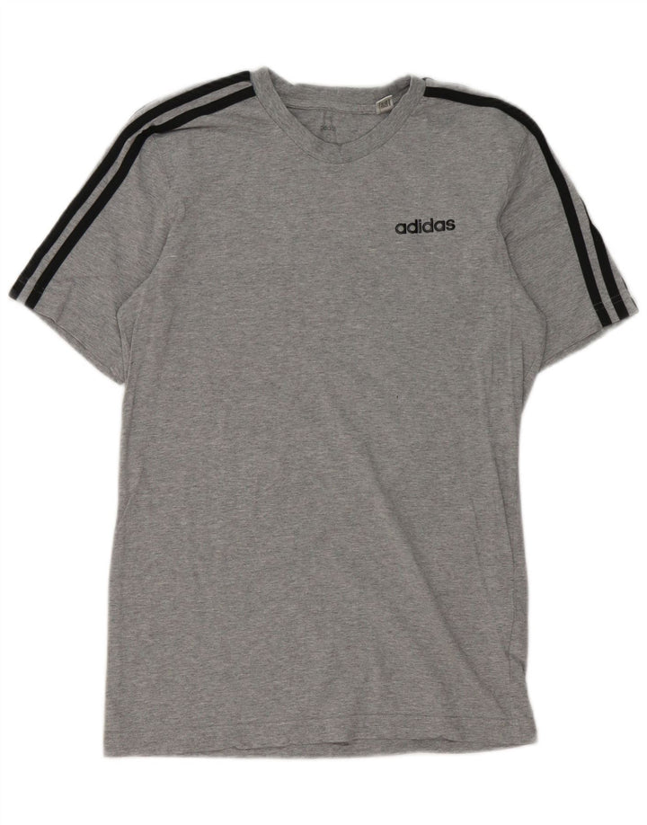 Adidas Herre T-Shirt Top Lille Grå Bomuld