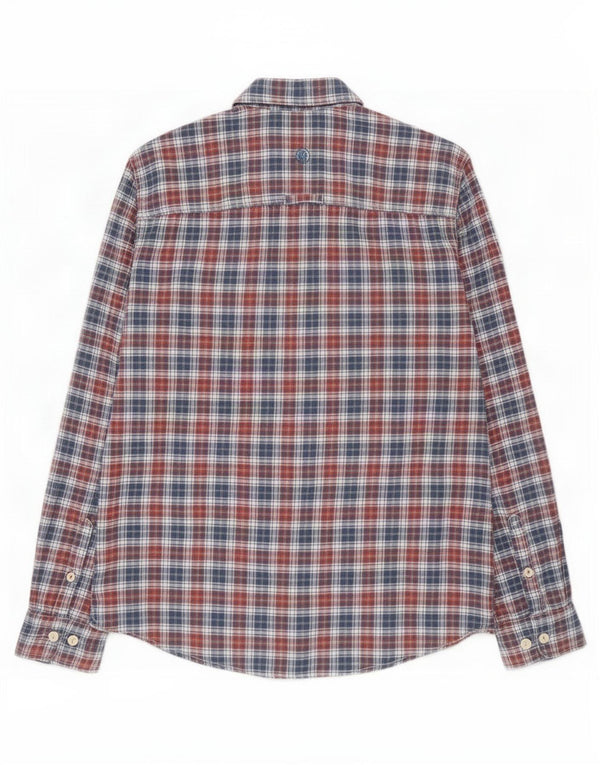 Fat Face Herre Classic Fit Flanelskjorte Medium Blue Ternet Bomuld