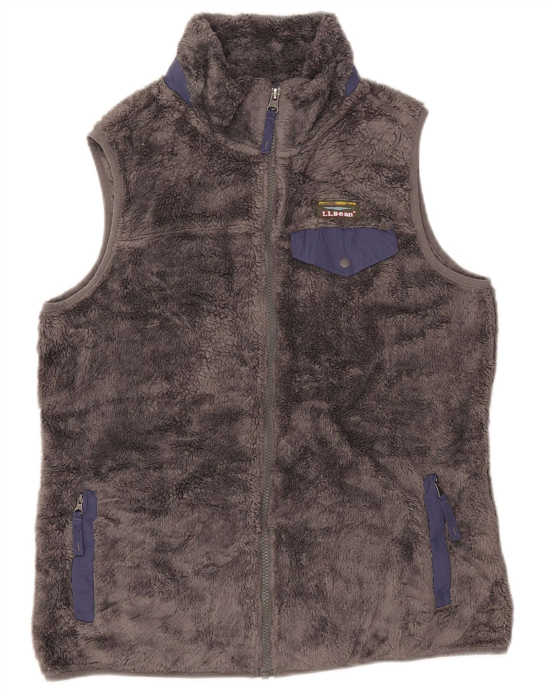 L.L.BEAN Dame Fleece Gilet UK 14 Medium Grey Polyester