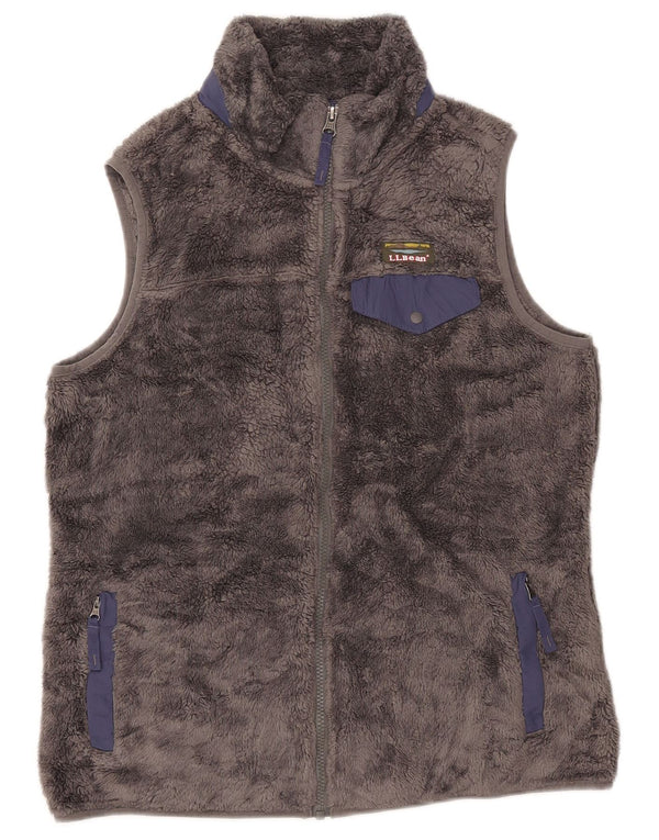 L.L.BEAN Dame Fleece Gilet UK 14 Medium Grey Polyester