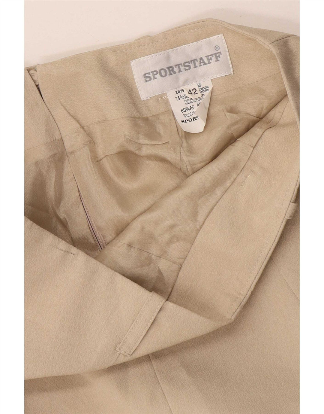 Sport Staff Dame Mini Nederdel IT 42 Medium W32 Beige Rayon