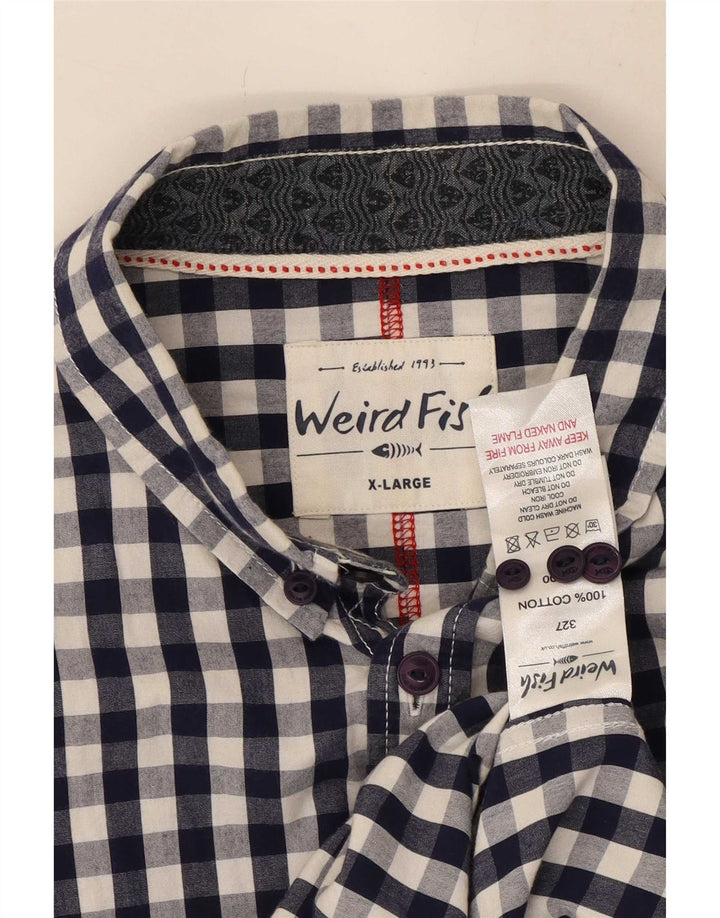 Weird Fish Herreskjorte XL Marineblå Gingham Cotton