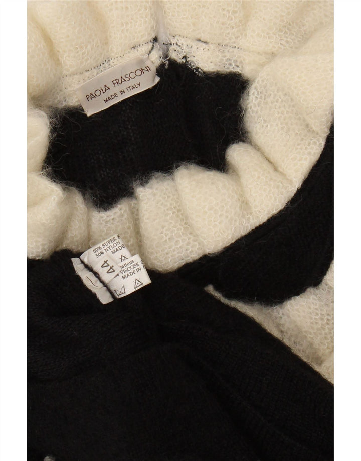 VINTAGE Dame Turtle Neck sweater IT 44 Medium Black Floral