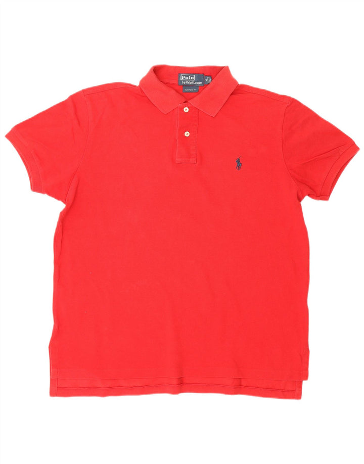 Ralph Lauren Herre Custom Fit Polo Shirt Medium Rød Bomuld