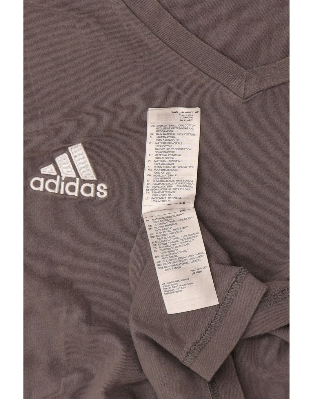 Adidas Herre T-Shirt Top 2XL Grå Bomuld