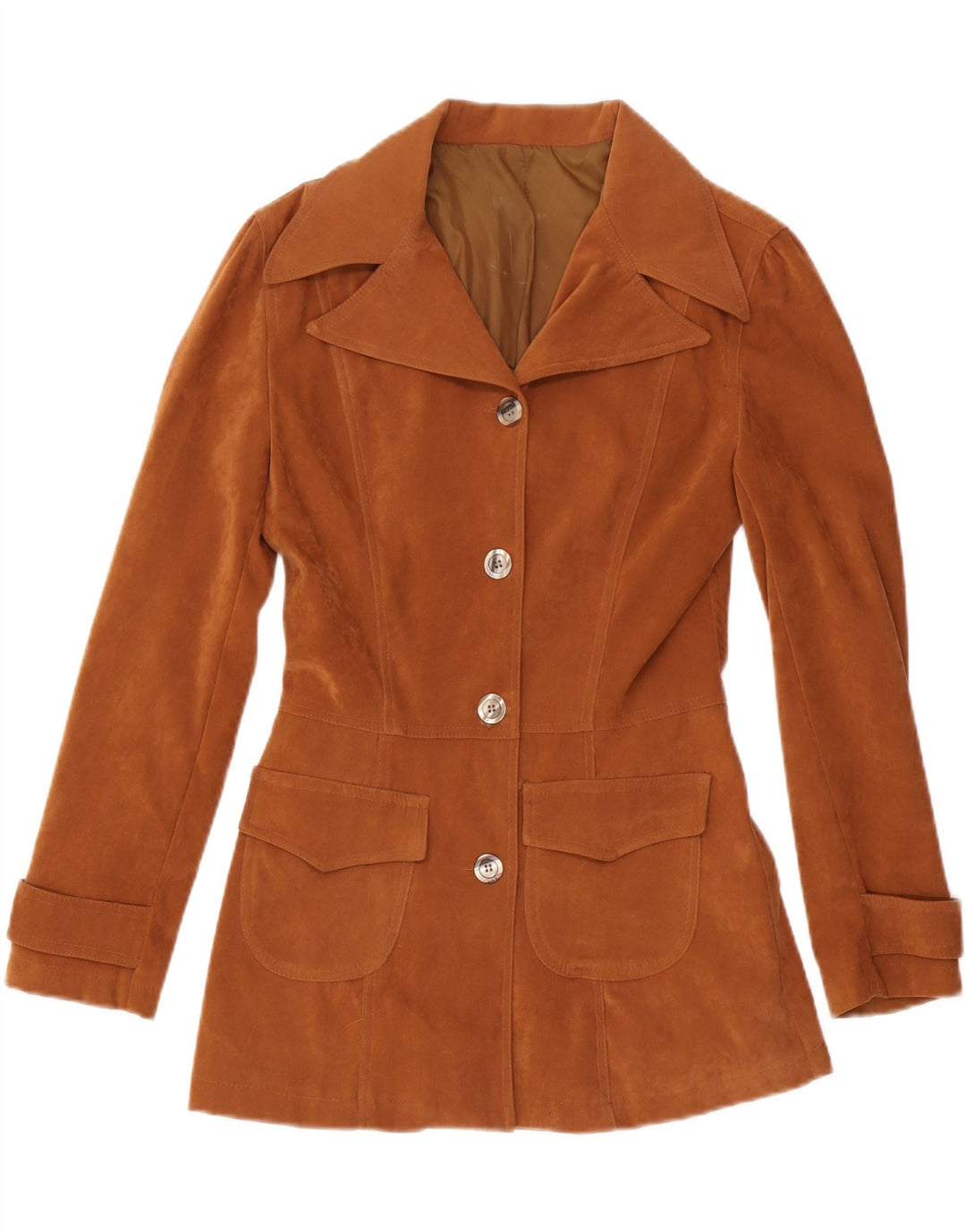 Vintage dame 4-knaps blazerjakke UK 10 Small Brown