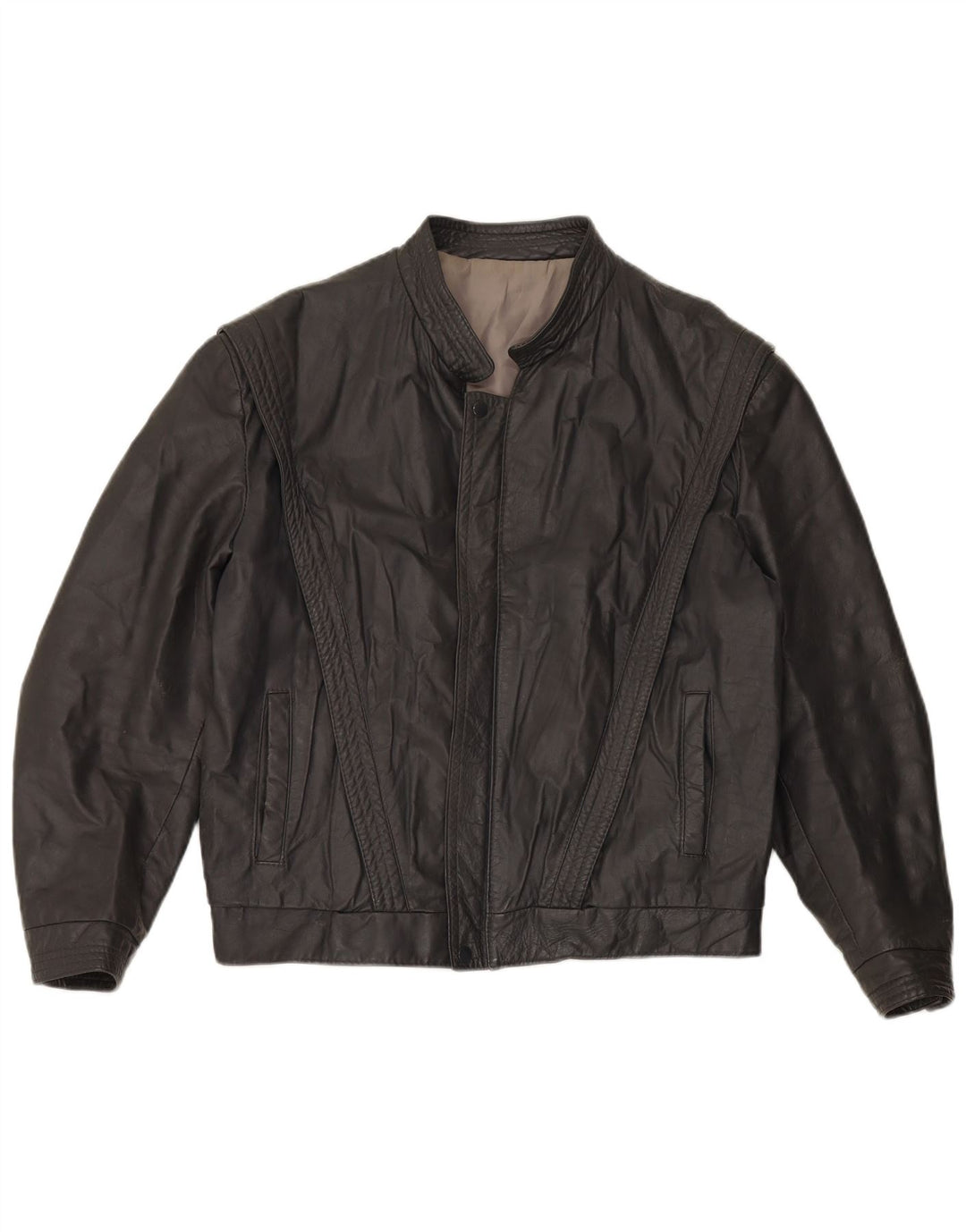 VINTAGE Læderjakke til mænd UK 40 Stort gråt læder