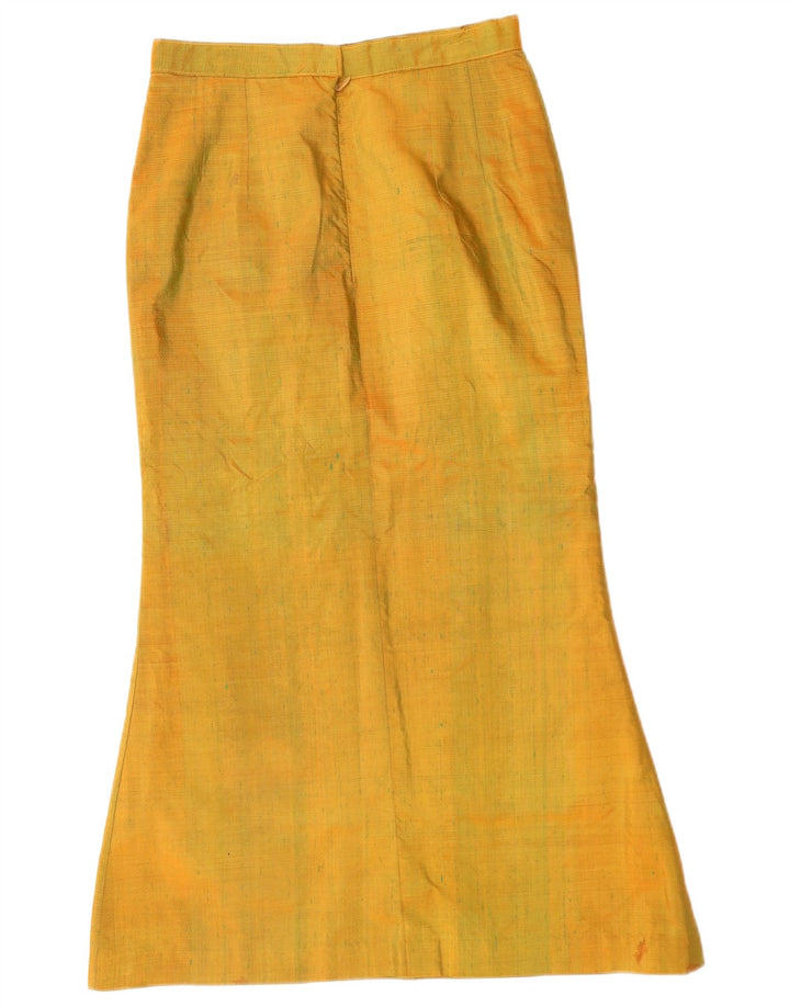 VINTAGE tulipanernederdel til kvinder W28 Medium Yellow Flecked
