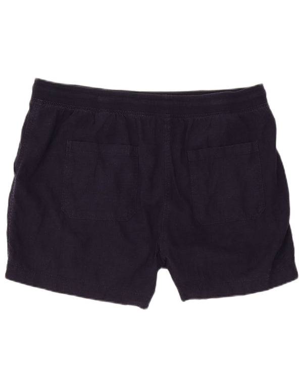 Marks & Spencer Womens Sport Shorts UK 18 XL  Navy Blue Linen