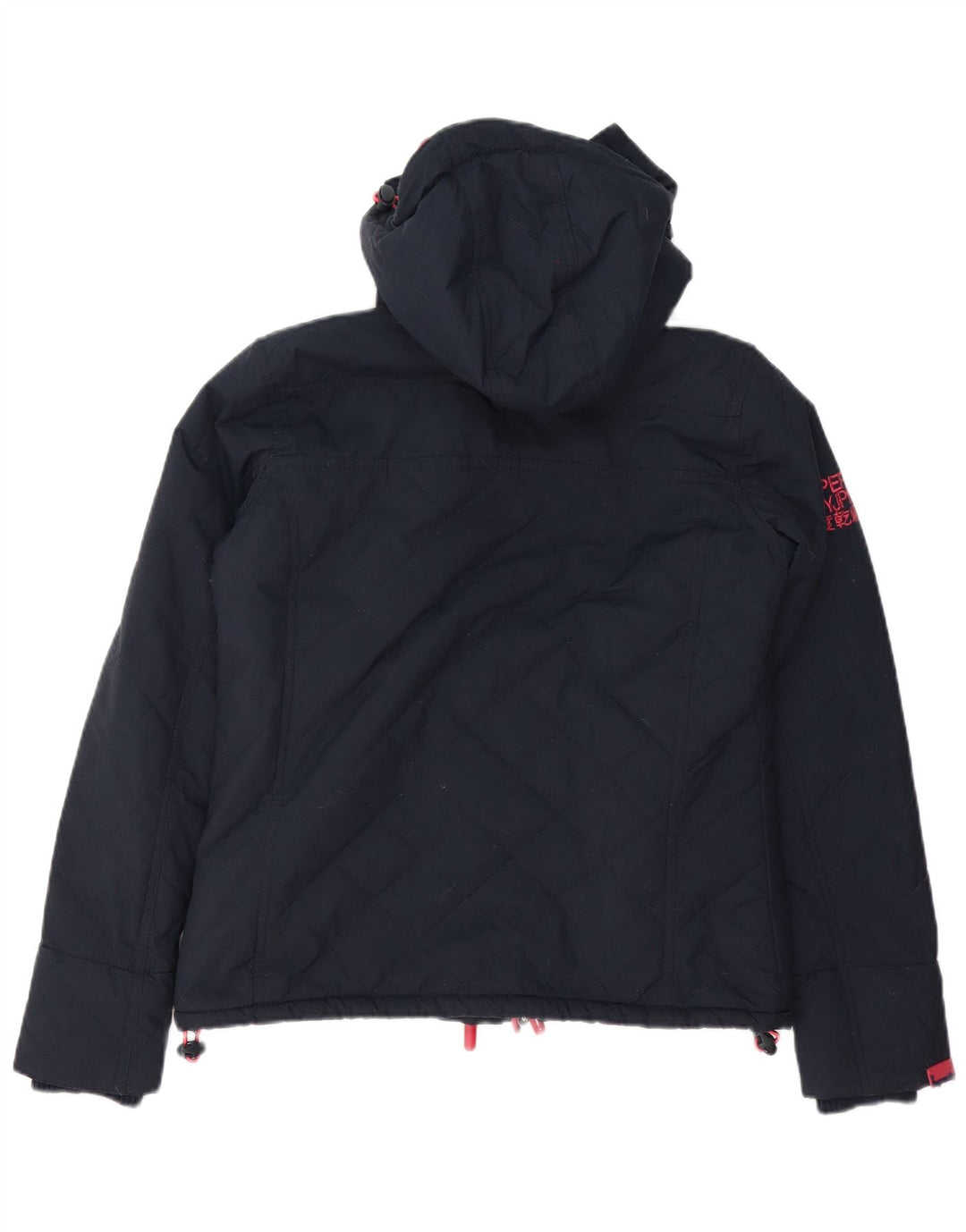 Superdry Windbreaker-jakke med hætte til kvinder UK 14 Medium Navy Blue
