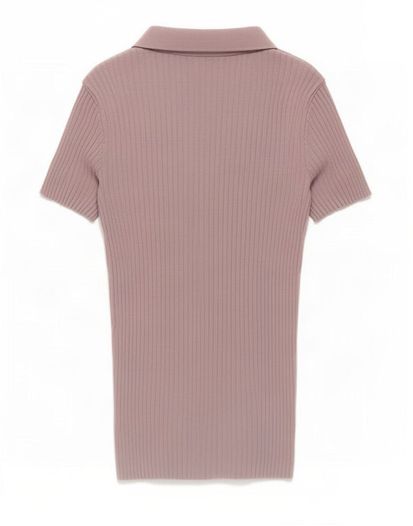 Zara Dame Polo Shirt UK 12 Medium Purple