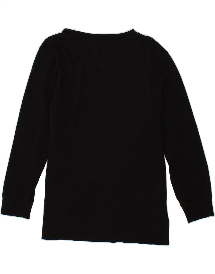 DKNY Womens Graphic Sweatshirt Jumper UK 14 Medium Black Cotton Vintage Dkny and Second-Hand Dkny from Messina Hembry 