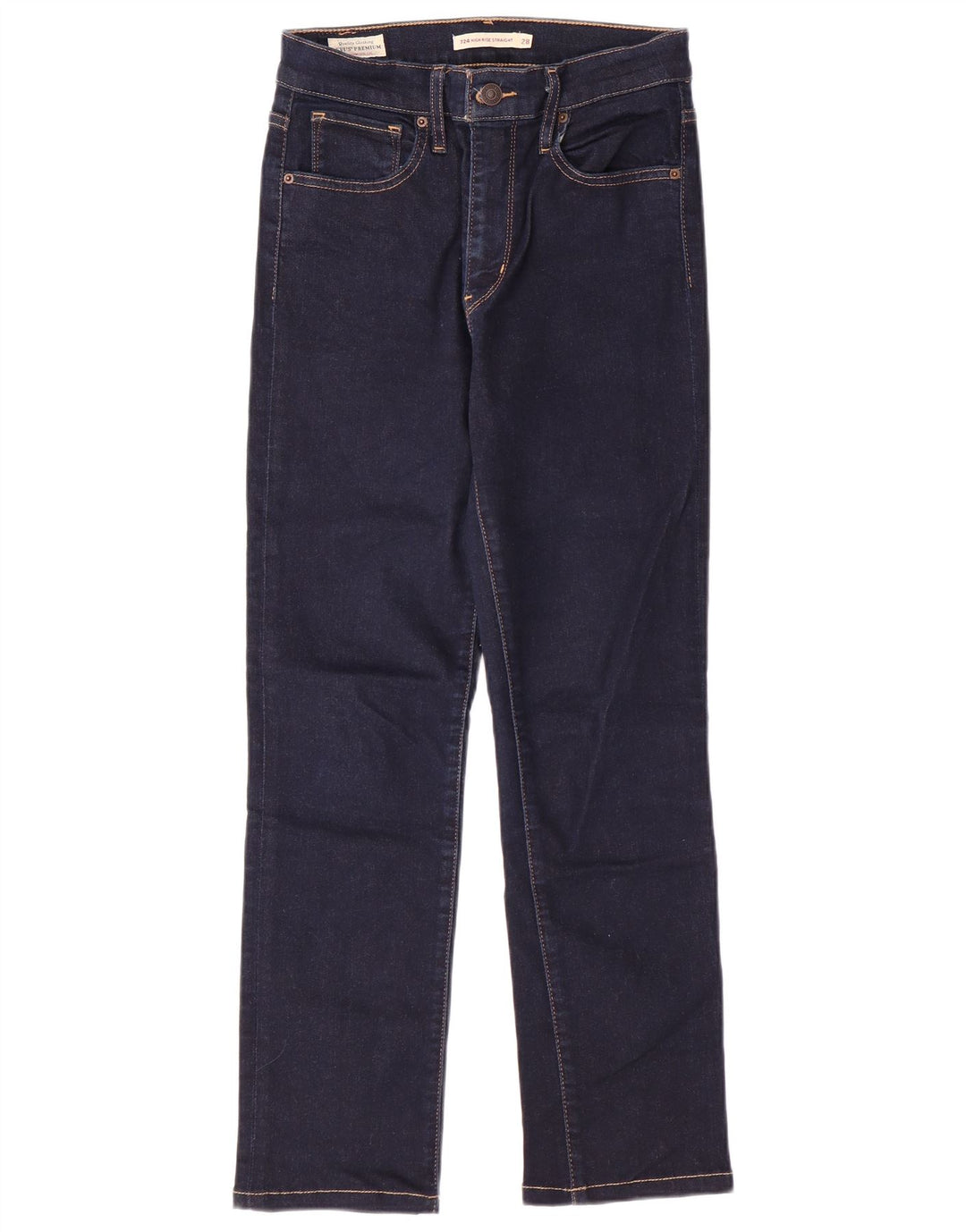 LEVI'S Dame 724 Højtaljede lige jeans W28 L26 Marineblå Bomuld