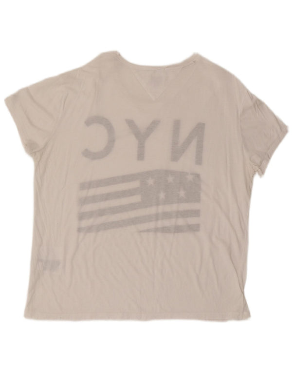 Tommy Hilfiger Herre Grafisk T-Shirt Top XL Hvid Bomuld