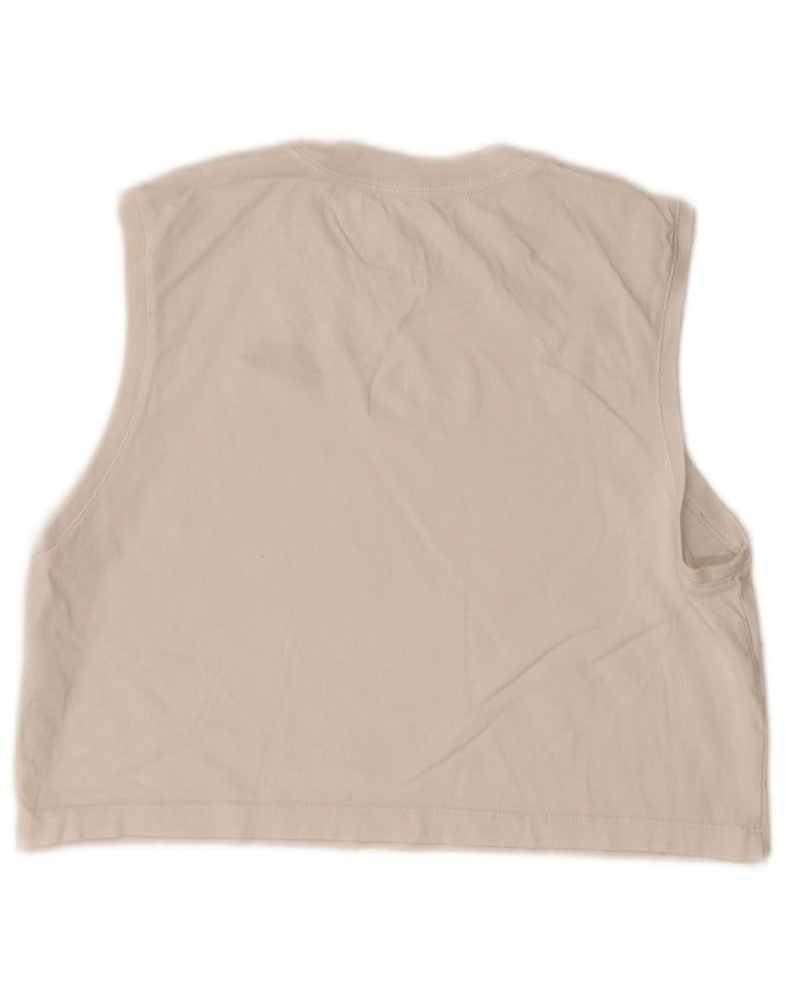 Nike Womens Crop Oversized Vest Top UK 6 XS Hvid Bomuld