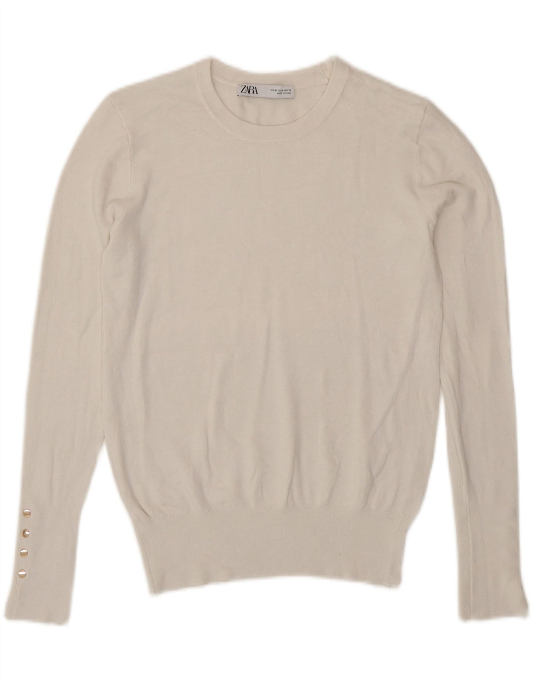 Zara Dame sweater med rund hals DK 12 Medium White