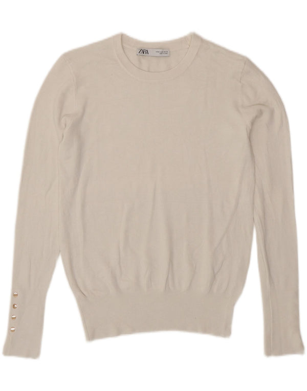 Zara Dame sweater med rund hals DK 12 Medium White
