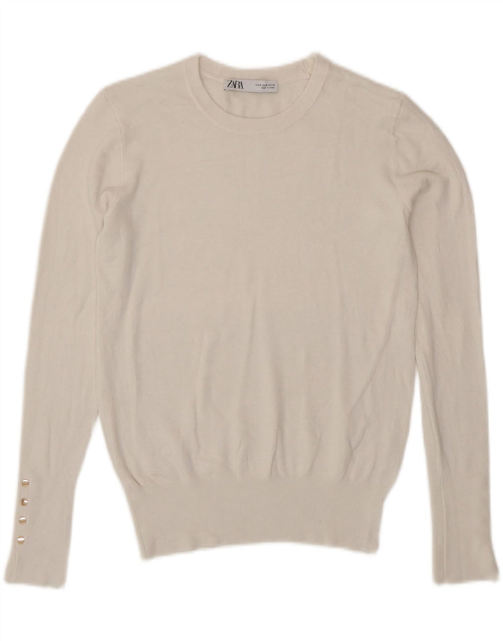 Zara Dame sweater med rund hals DK 12 Medium White