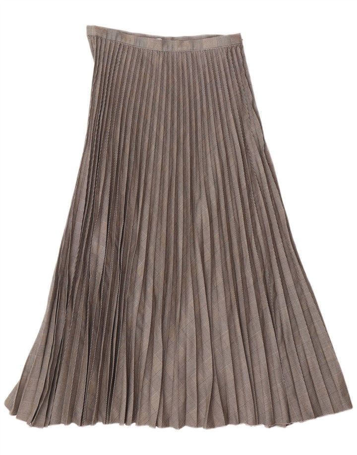 H&M Kvinde Kniv Plisseret nederdel EU 38 Medium W28 Grå Houndstooth Polyester