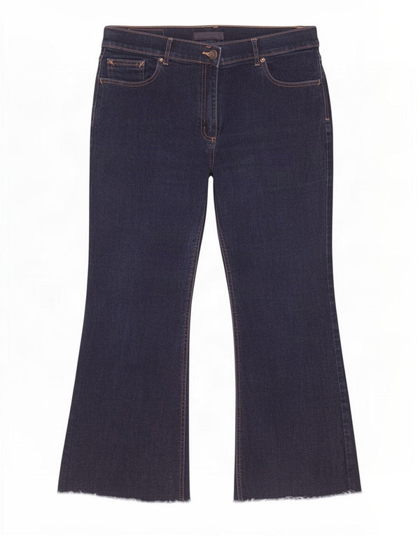 Marks & Spencer Dame Crop Bootcut Jeans UK 16 Large W32 L25 Navy Blue