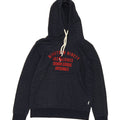 JACK & JONES Mens Graphic Hoodie Jumper Medium Navy Blue Flecked Polyester Vintage Jack & Jones and Second-Hand Jack & Jones from Messina Hembry 