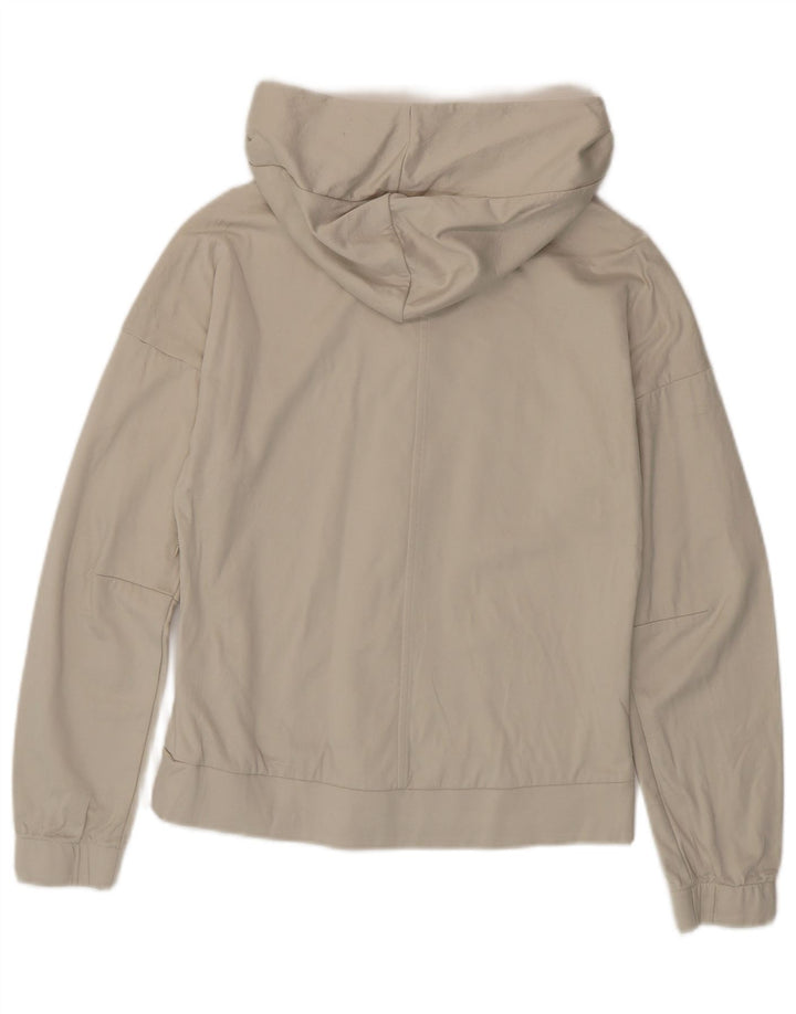 ADIDAS hættetrøje med lynlås til kvinder UK 8/10 Small Off White Polyester