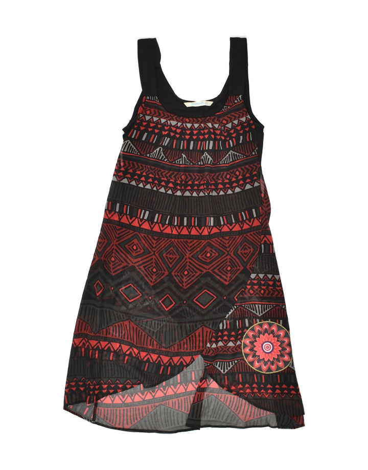 DESIGUAL Womens Asymmetric Sundress EU 36 Small Black Patchwork | Vintage Desigual | Thrift | Second-Hand Desigual | Used Clothing | Messina Hembry 