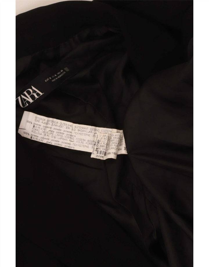 Zara Dame 3/4 ærmet åben blazerjakke UK 18 XL Sort Polyester