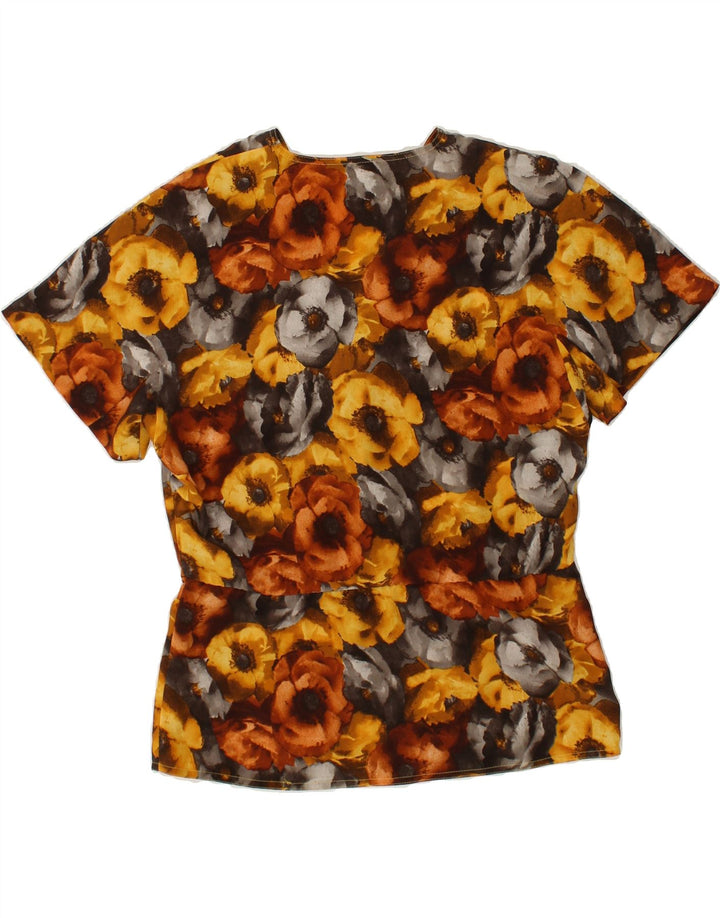 VINTAGE Womens Short Sleeve Blouse Top IT 44 Medium Yellow Floral | Vintage Vintage | Thrift | Second-Hand Vintage | Used Clothing | Messina Hembry 