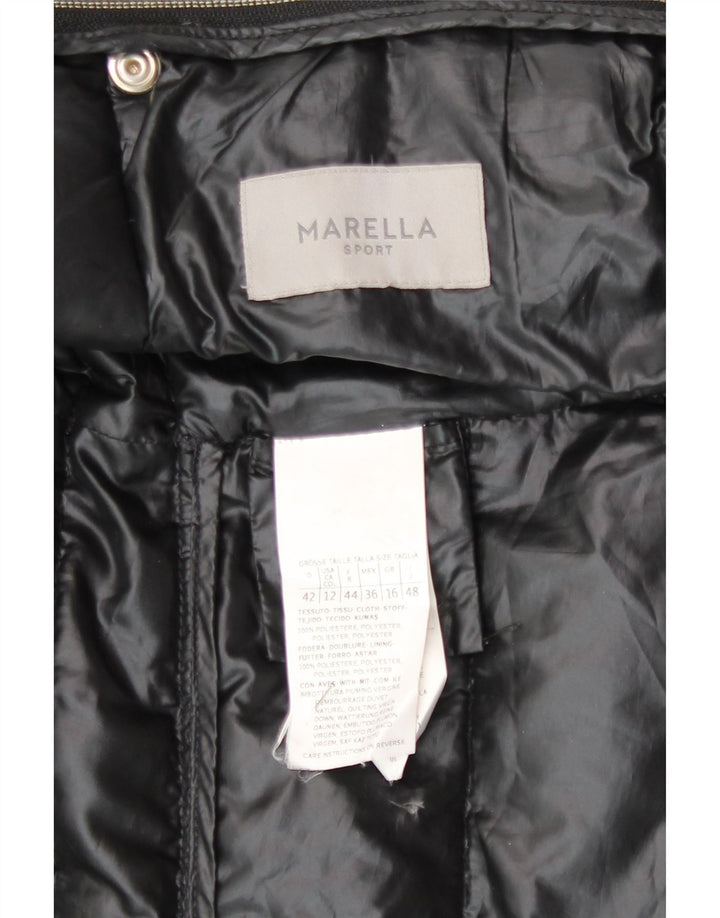 Marella Dame Hætte Polstret Frakke UK 16 Stor Sort Polyester