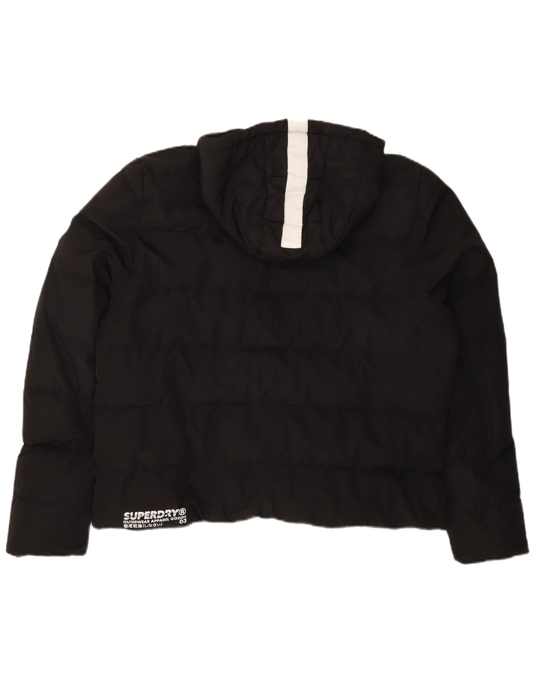Superdry Womens Crop Polstret hættejakke UK 20 XL Sort polyester