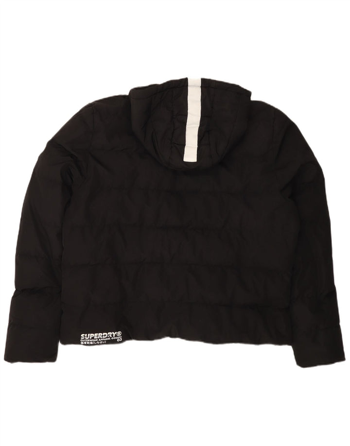 Superdry Womens Crop Polstret hættejakke UK 20 XL Sort polyester