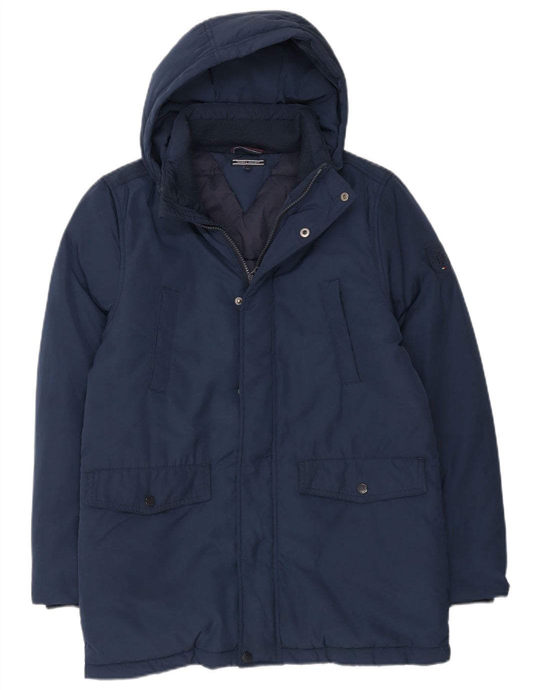 Tommy Hilfiger drenge hætte polstret frakke 13-14 år marineblå polyester