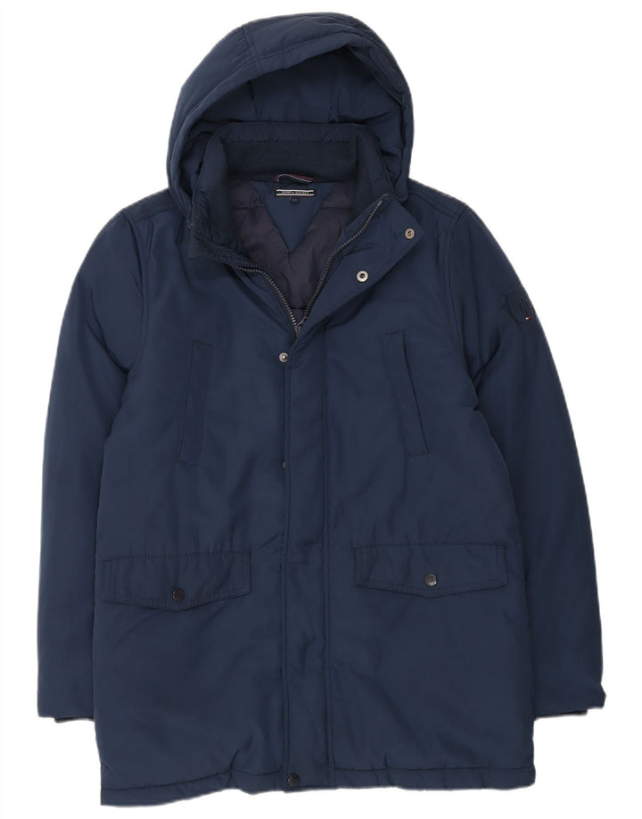 Tommy Hilfiger drenge hætte polstret frakke 13-14 år marineblå polyester