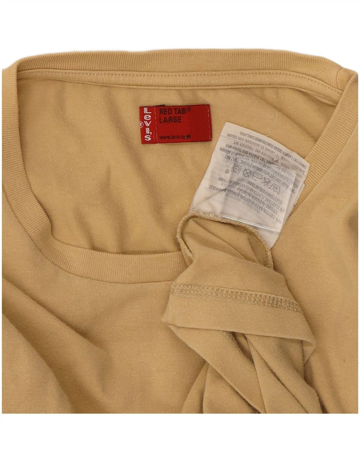 Levi's Dame T-Shirt Top UK 14 Stor Beige Bomuld