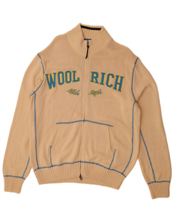 WOOLRICH Grafisk cardigantrøje til mænd XL Beige Bomuld