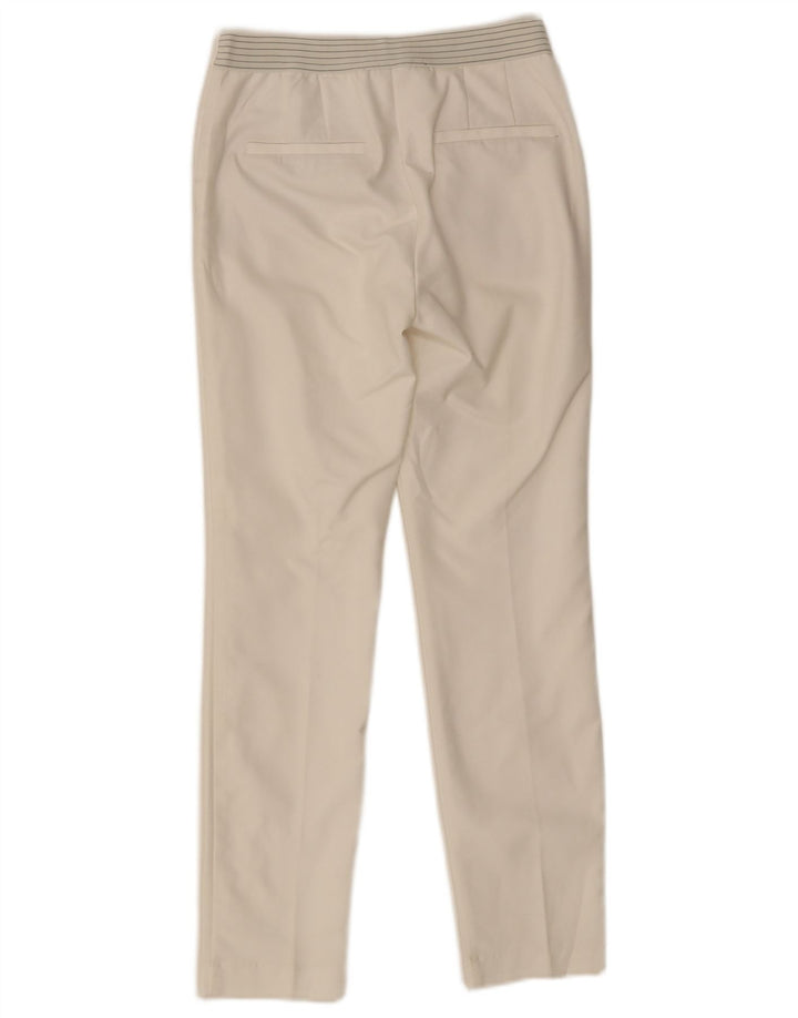 ZARA Slim Chino-bukser til kvinder Small W26 L28 Hvid polyester