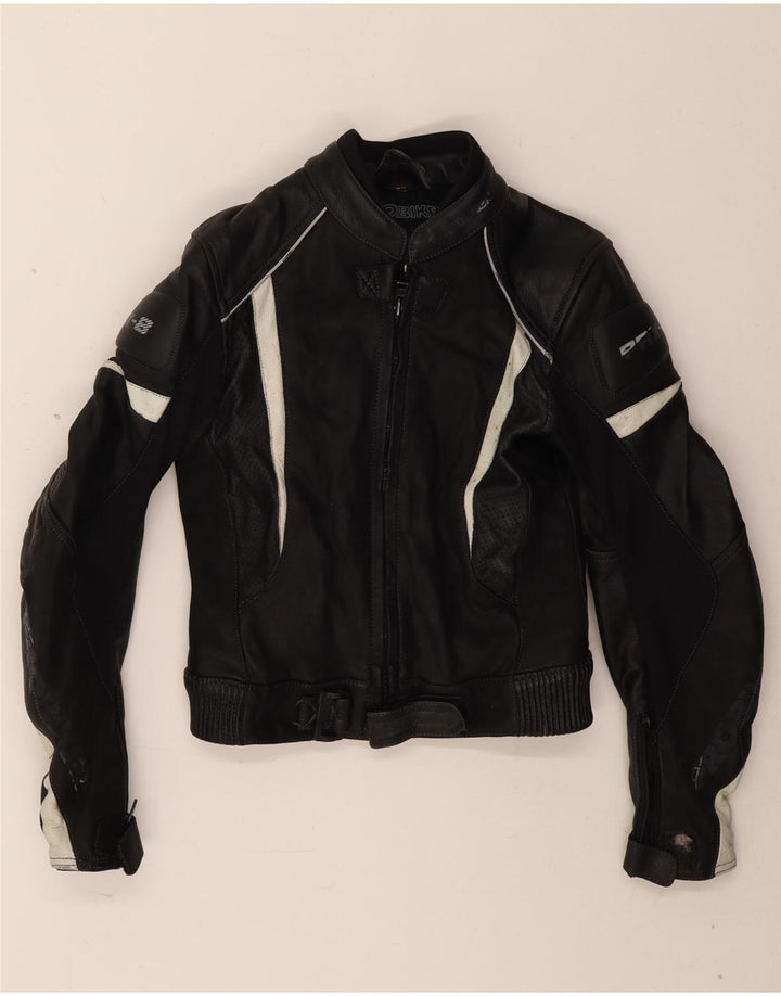 Probiker Womens Crop Racer Jacket EU 38 Medium Black Colourblock