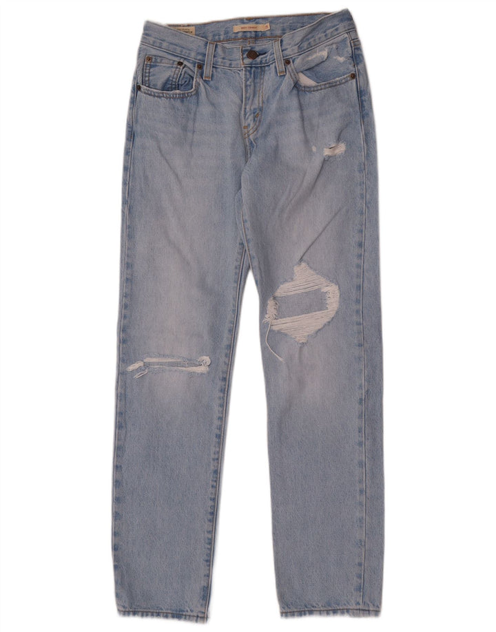 Levi's Dame Middy Distressed Straight Jeans W25 L31 Blå Bomuld