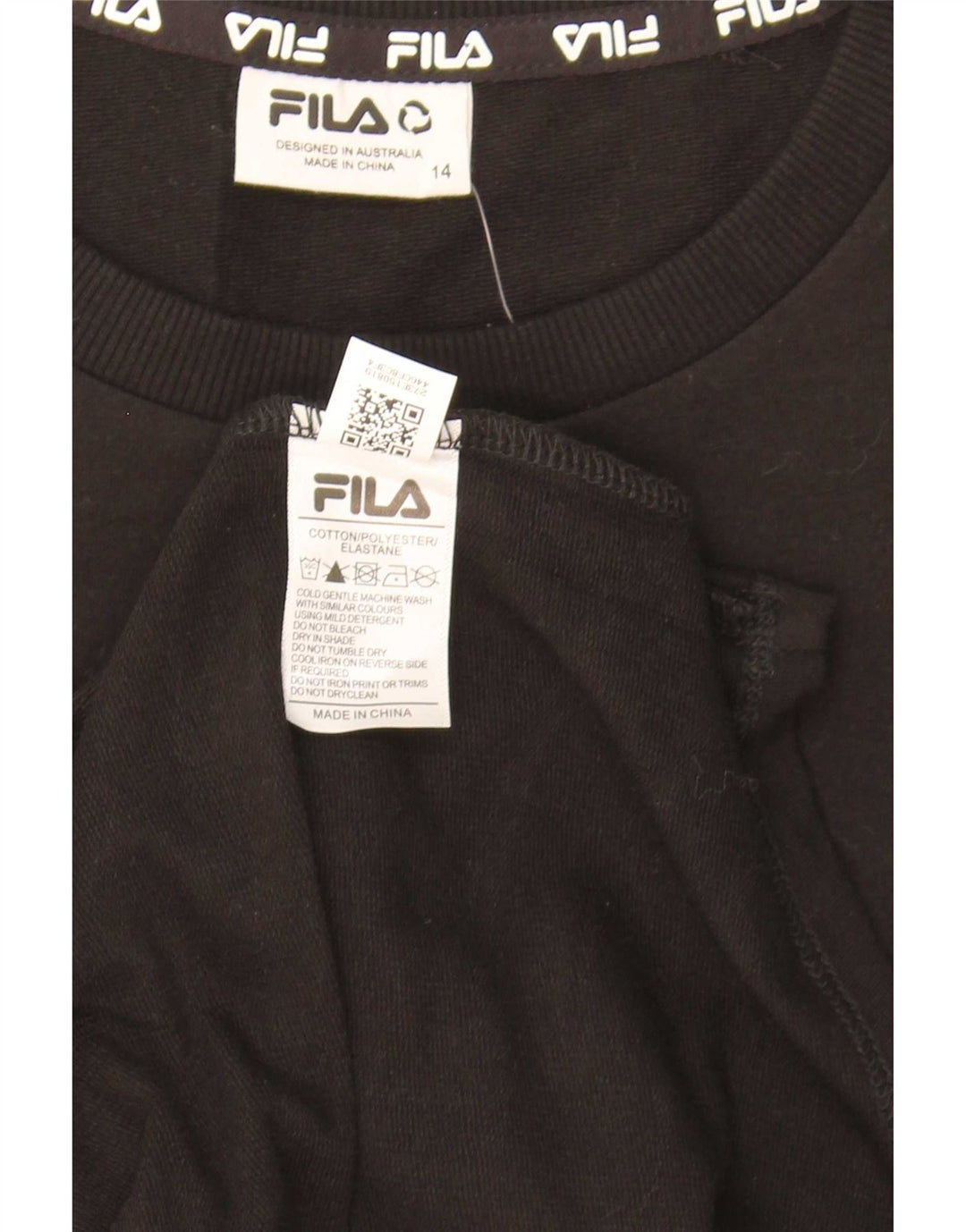 Fila Womens Graphic Basic Dress UK 14 Medium Black Bomuld