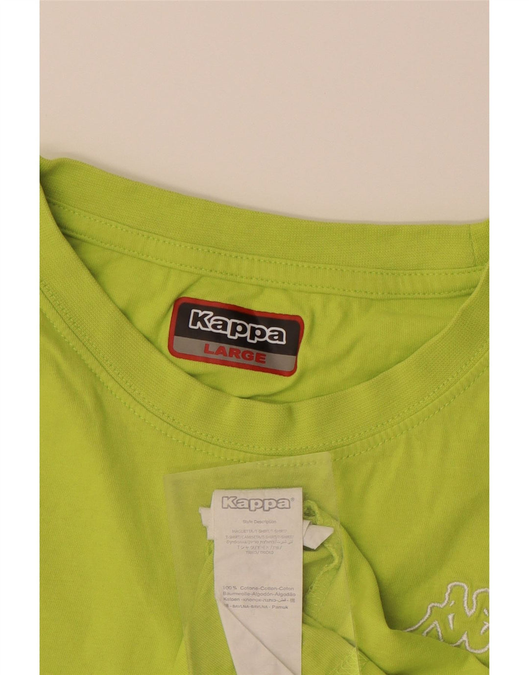 KAPPA Mens T-Shirt Top Large Green Cotton Vintage Kappa and Second-Hand Kappa from Messina Hembry 